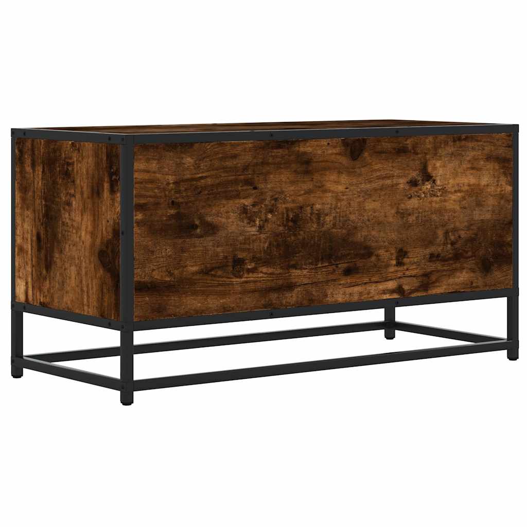 Meuble TV chêne fumé 80x34,5x40 cm bois d'ingénierie et métal - XIOS