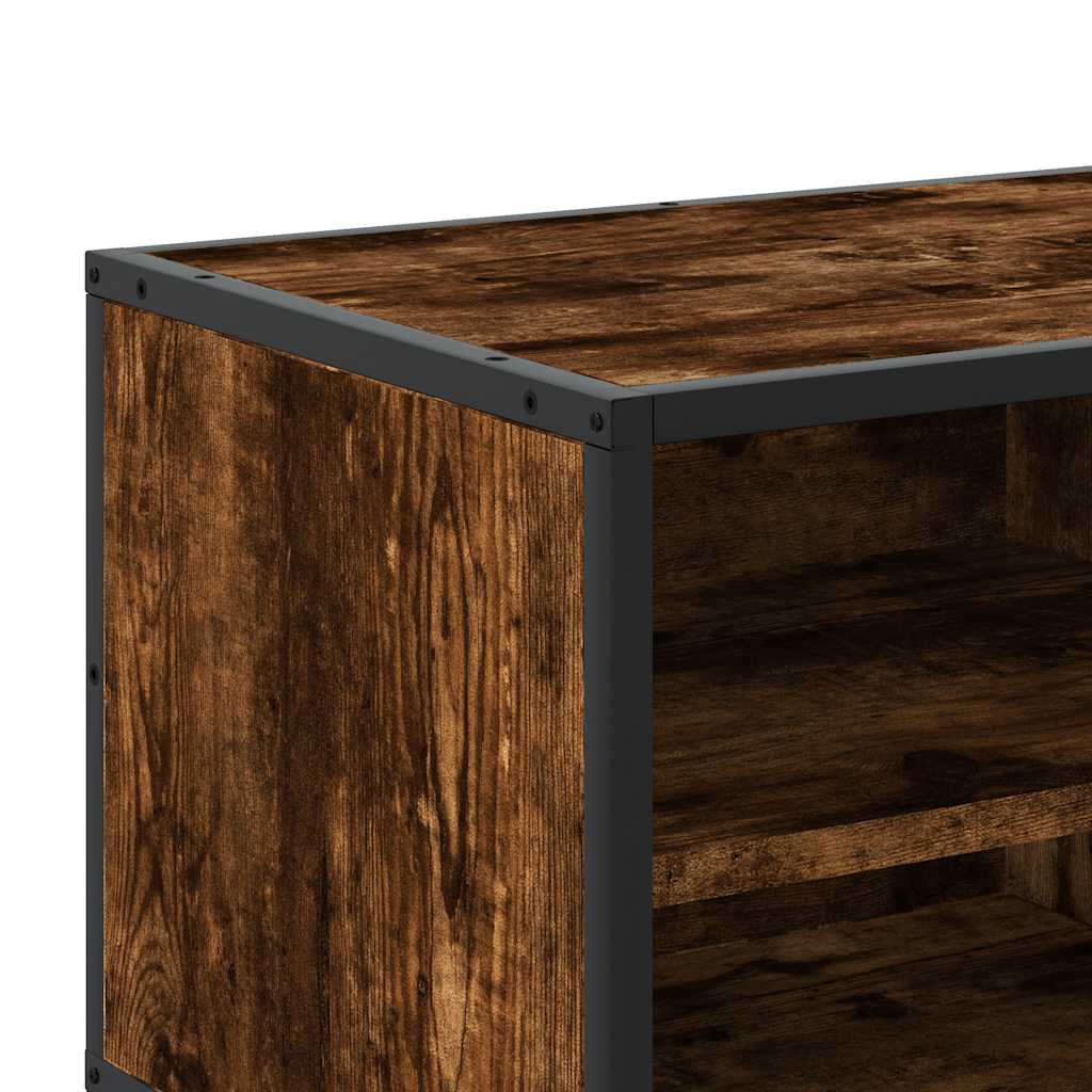 Meuble TV chêne fumé 80x34,5x40 cm bois d'ingénierie et métal - XIOS