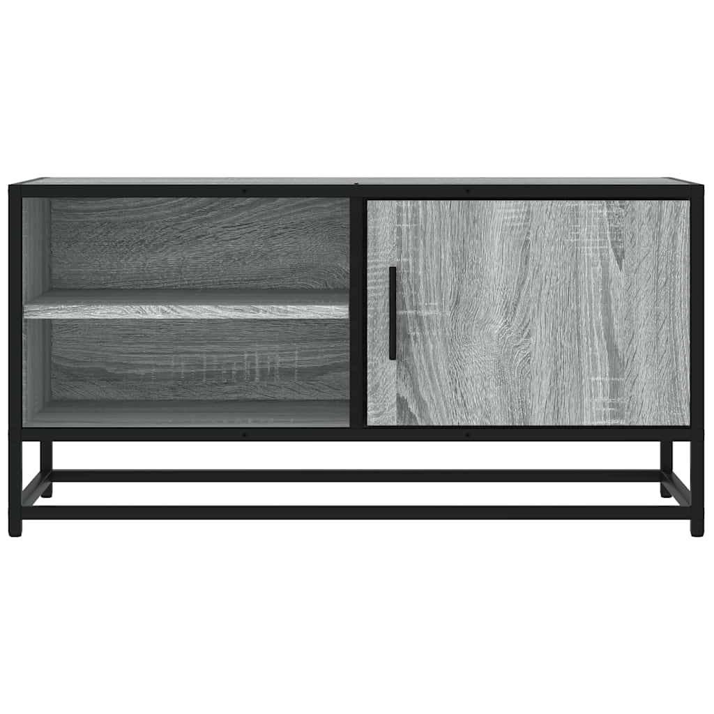 Meuble TV sonoma gris 80x34,5x40 cm bois d'ingénierie et métal - XIOS