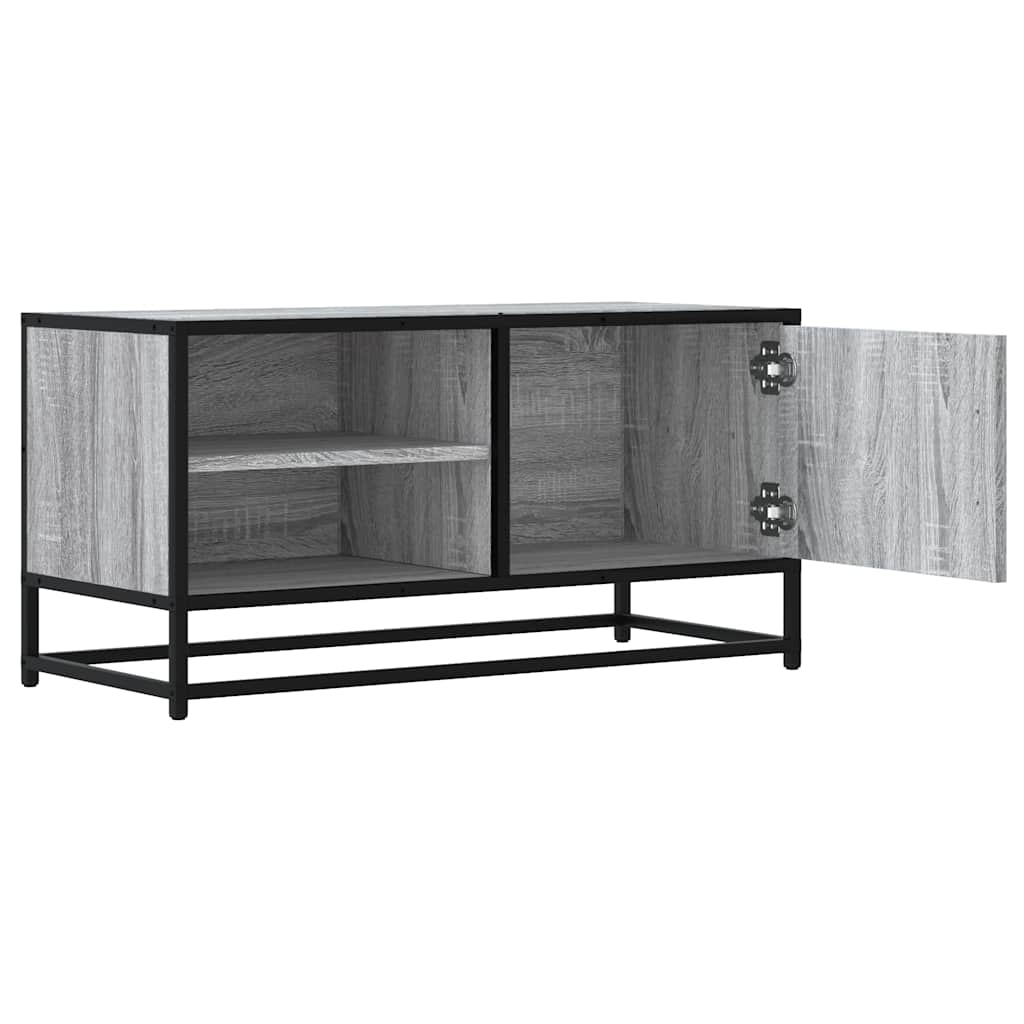 Meuble TV sonoma gris 80x34,5x40 cm bois d'ingénierie et métal - XIOS