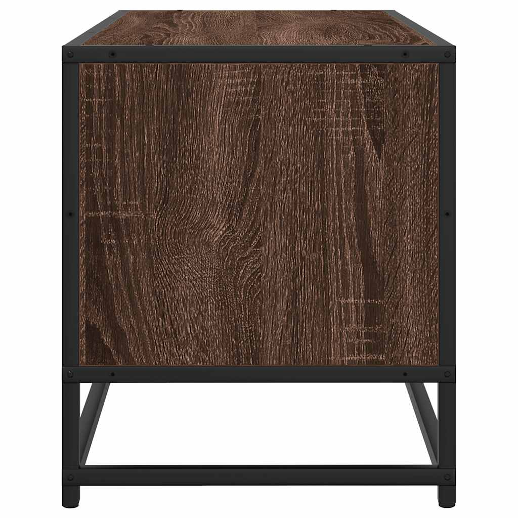 Meuble TV chêne marron 80x34,5x40 cm bois d'ingénierie et métal - XIOS