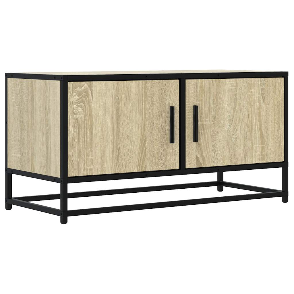 Meuble TV chêne sonoma 80x34,5x40 cm bois d'ingénierie et métal - XIOS