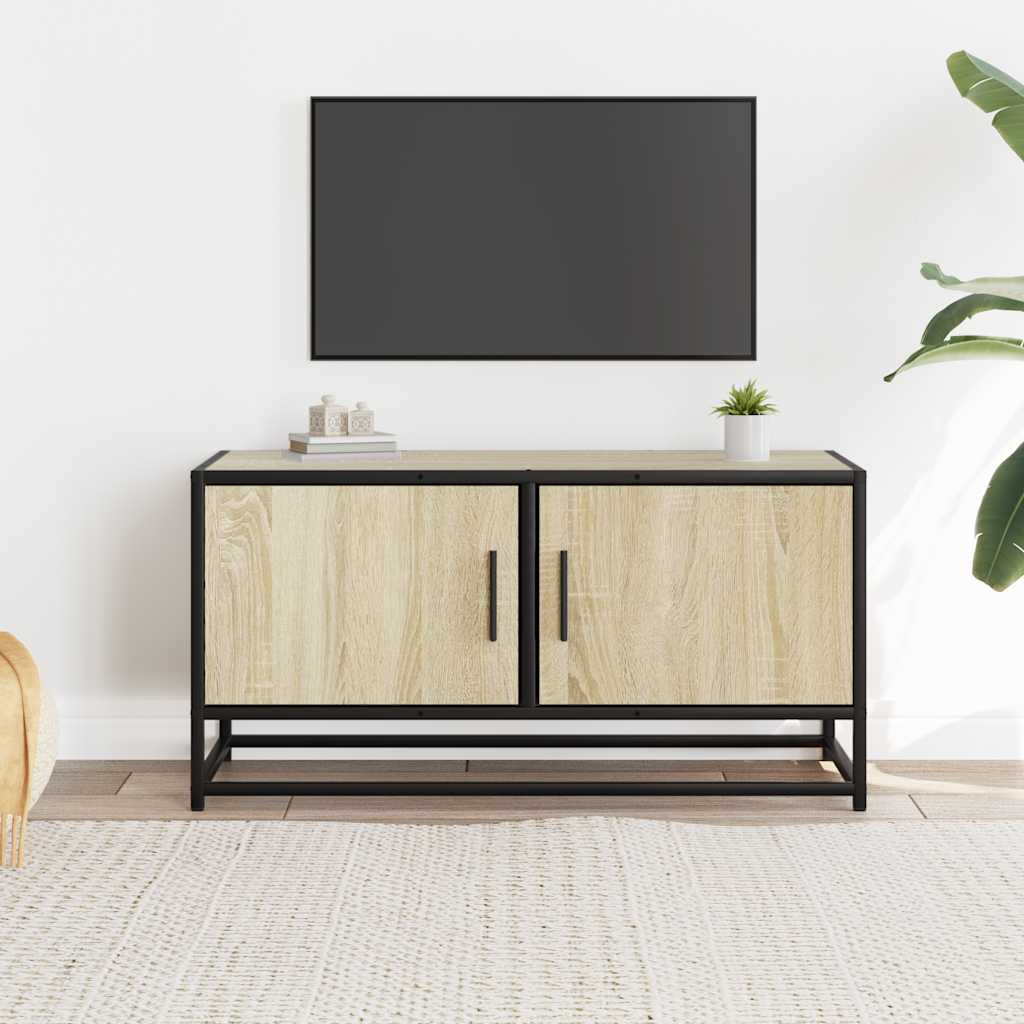 Meuble TV chêne sonoma 80x34,5x40 cm bois d'ingénierie et métal - XIOS