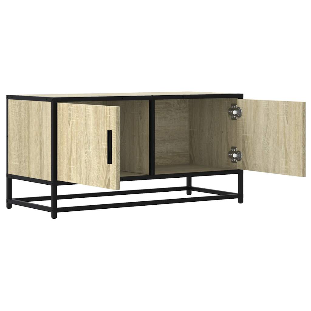 Meuble TV chêne sonoma 80x34,5x40 cm bois d'ingénierie et métal - XIOS