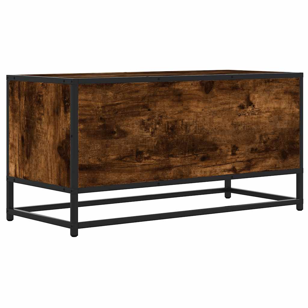 Meuble TV chêne fumé 80x34,5x40 cm bois d'ingénierie et métal - XIOS