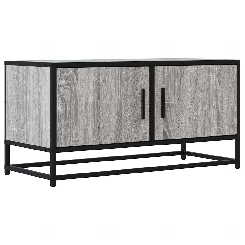 Meuble TV sonoma gris 80x34,5x40 cm bois d'ingénierie et métal - XIOS