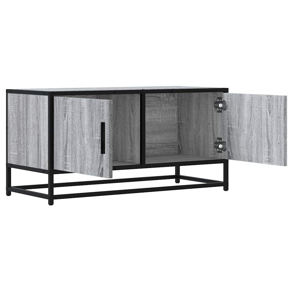 Meuble TV sonoma gris 80x34,5x40 cm bois d'ingénierie et métal - XIOS