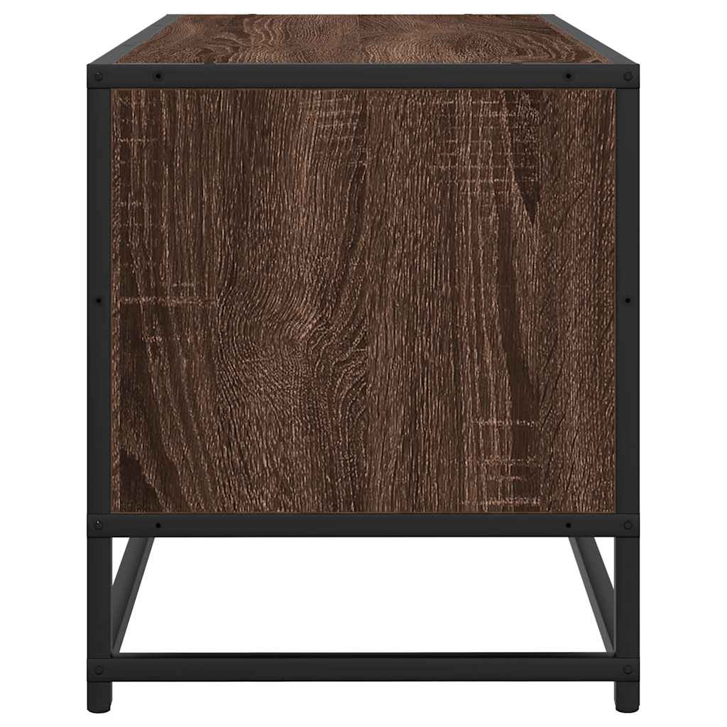 Meuble TV chêne marron 80x34,5x40 cm bois d'ingénierie et métal - XIOS