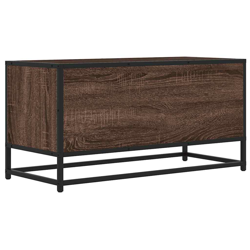 Meuble TV chêne marron 80x34,5x40 cm bois d'ingénierie et métal - XIOS