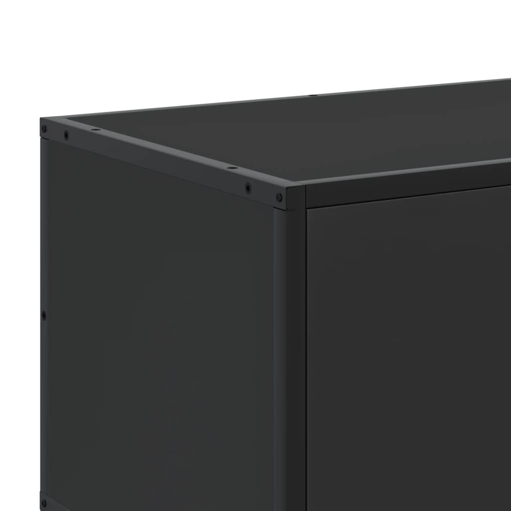 Meuble TV noir 100x35x41 cm bois d'ingénierie et métal - XIOS
