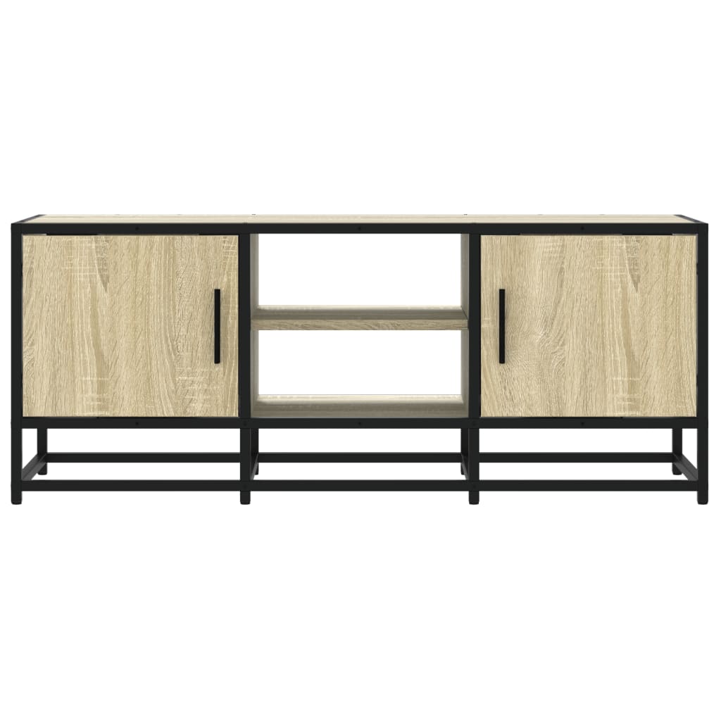 Meuble TV chêne sonoma 100x35x41 cm bois d'ingénierie et métal - XIOS