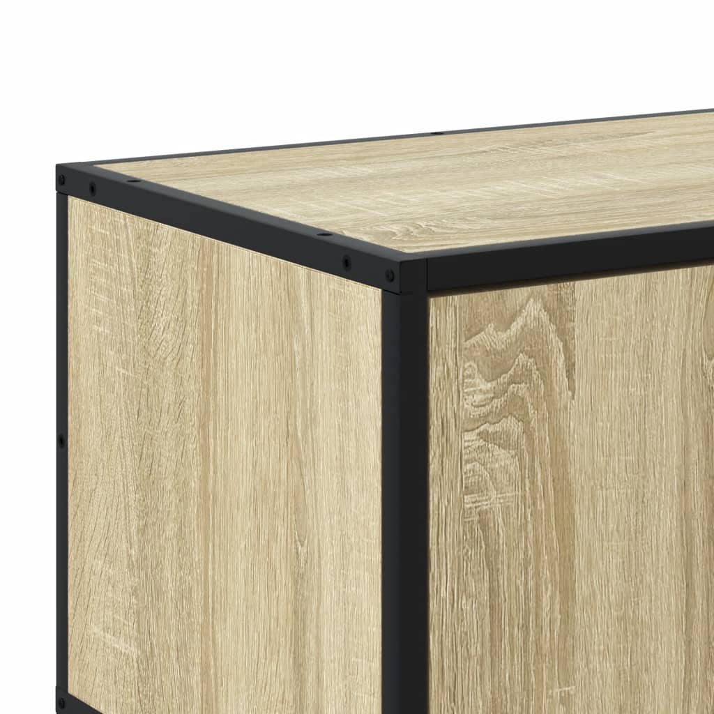 Meuble TV chêne sonoma 100x35x41 cm bois d'ingénierie et métal - XIOS