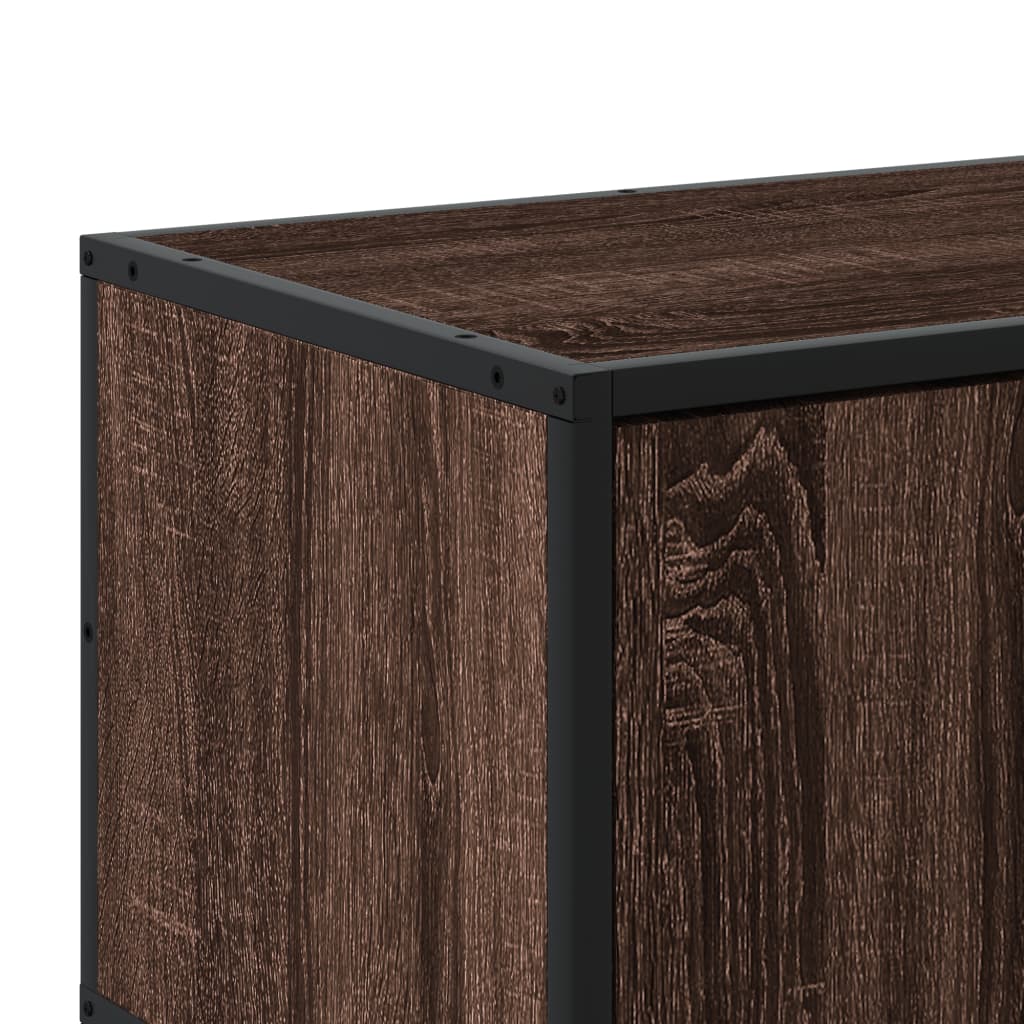 Meuble TV chêne marron 100x35x41 cm bois d'ingénierie et métal - XIOS