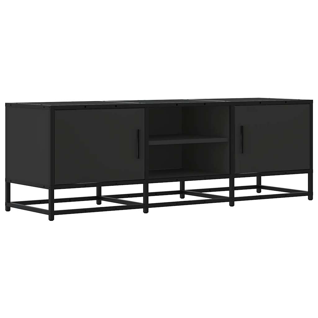 Meuble TV noir 120x35x41 cm bois d'ingénierie et métal - XIOS