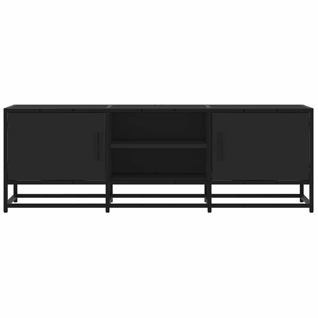 Meuble TV noir 120x35x41 cm bois d'ingénierie et métal - XIOS