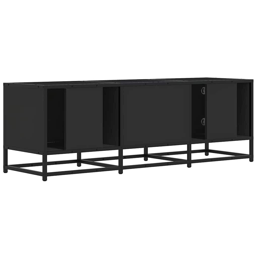 Meuble TV noir 120x35x41 cm bois d'ingénierie et métal - XIOS