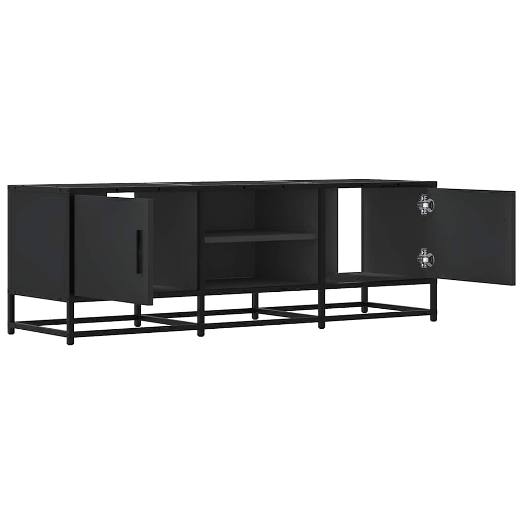 Meuble TV noir 120x35x41 cm bois d'ingénierie et métal - XIOS
