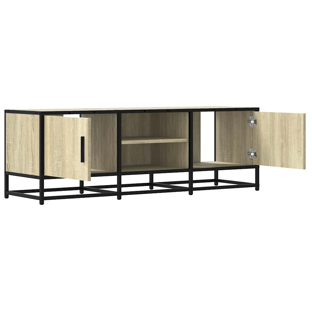 Meuble TV chêne sonoma 120x35x41 cm bois d'ingénierie et métal - XIOS