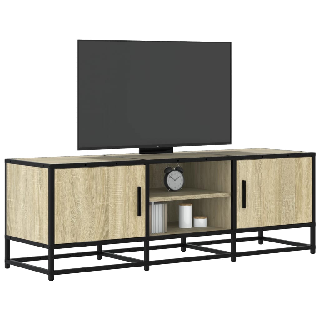 Meuble TV chêne sonoma 120x35x41 cm bois d'ingénierie et métal - XIOS