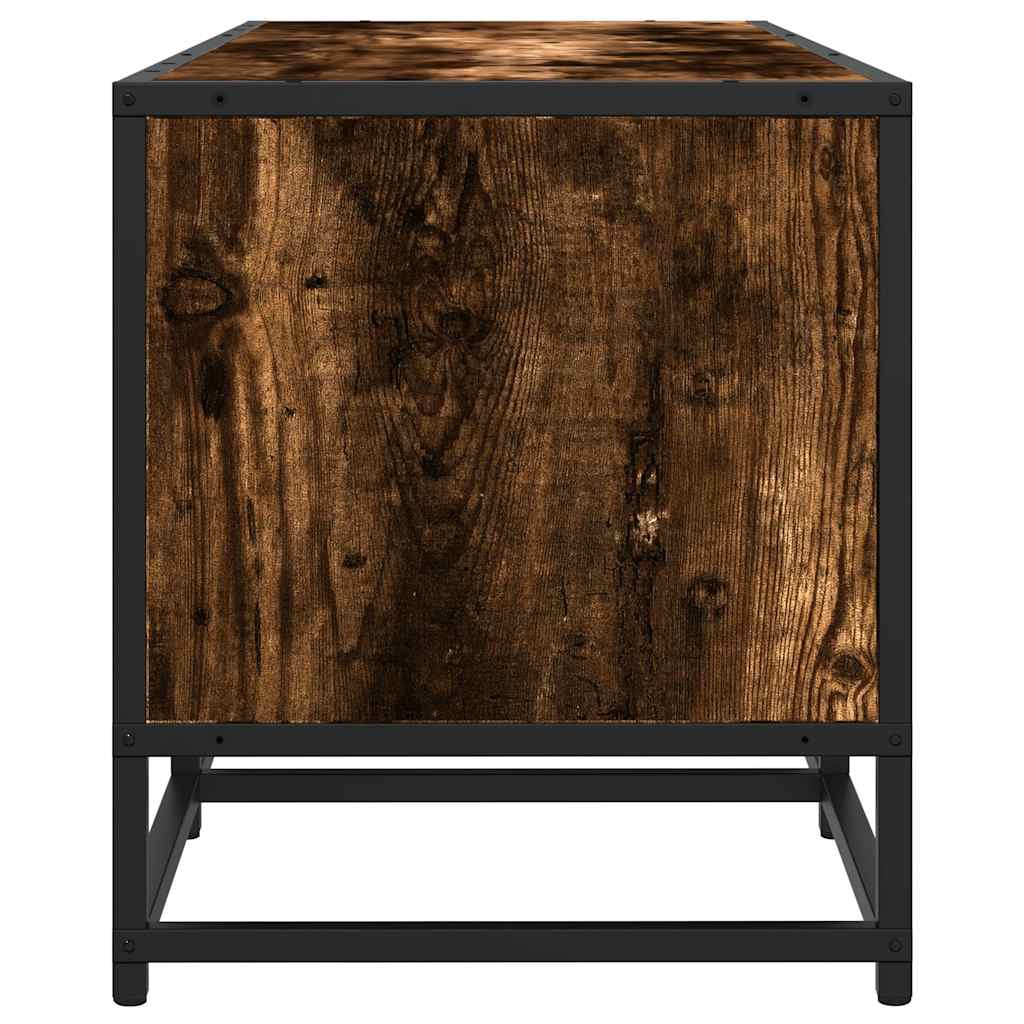 Meuble TV chêne fumé 120x35x41 cm bois d'ingénierie et métal - XIOS