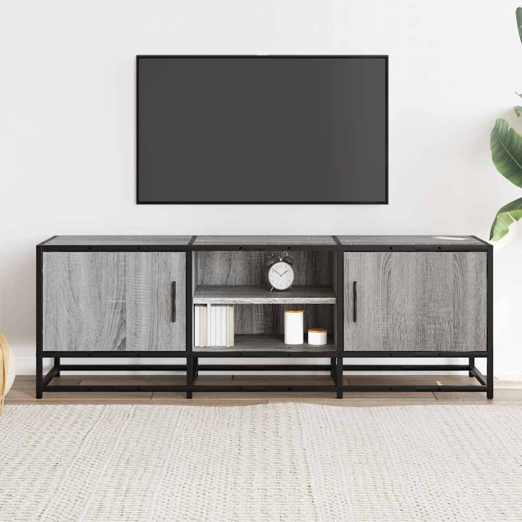 Meuble TV sonoma gris 120x35x41 cm bois d'ingénierie et métal - XIOS