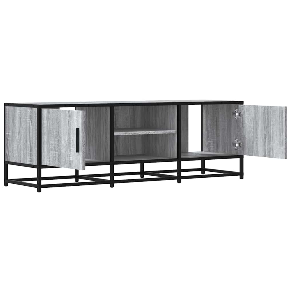 Meuble TV sonoma gris 120x35x41 cm bois d'ingénierie et métal - XIOS