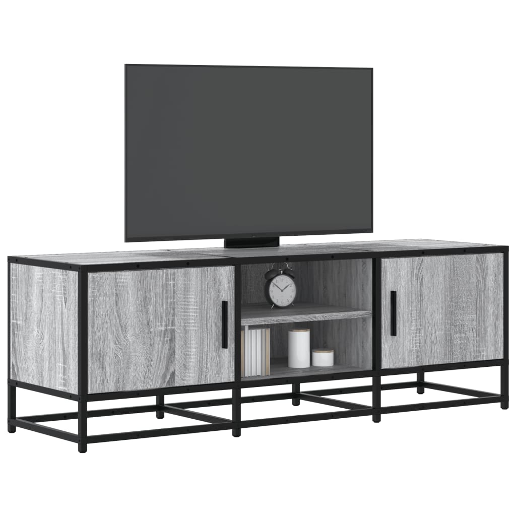 Meuble TV sonoma gris 120x35x41 cm bois d'ingénierie et métal - XIOS