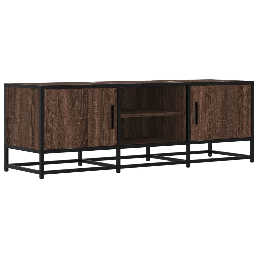 Meuble TV chêne marron 120x35x41 cm bois d'ingénierie et métal - XIOS