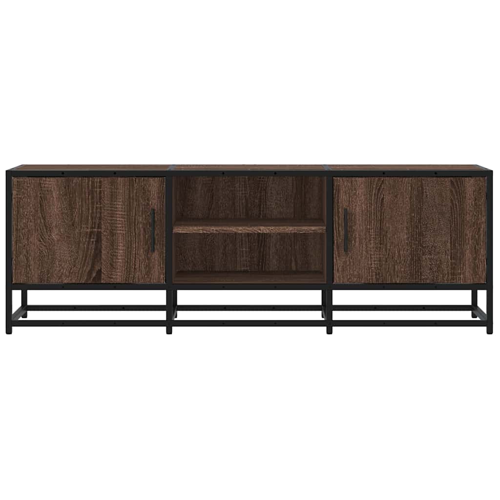 Meuble TV chêne marron 120x35x41 cm bois d'ingénierie et métal - XIOS