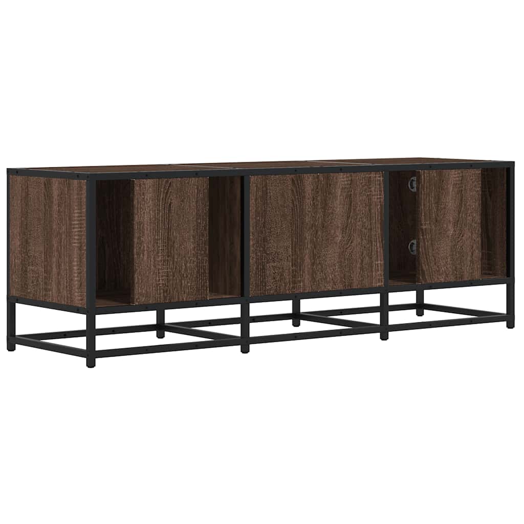 Meuble TV chêne marron 120x35x41 cm bois d'ingénierie et métal - XIOS