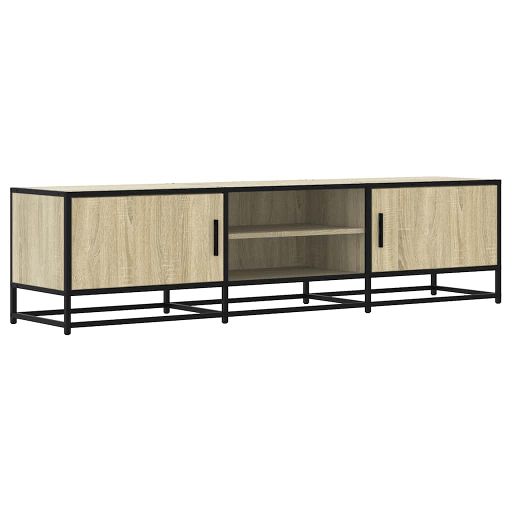 Meuble TV chêne sonoma 160x35x41 cm bois d'ingénierie et métal - XIOS