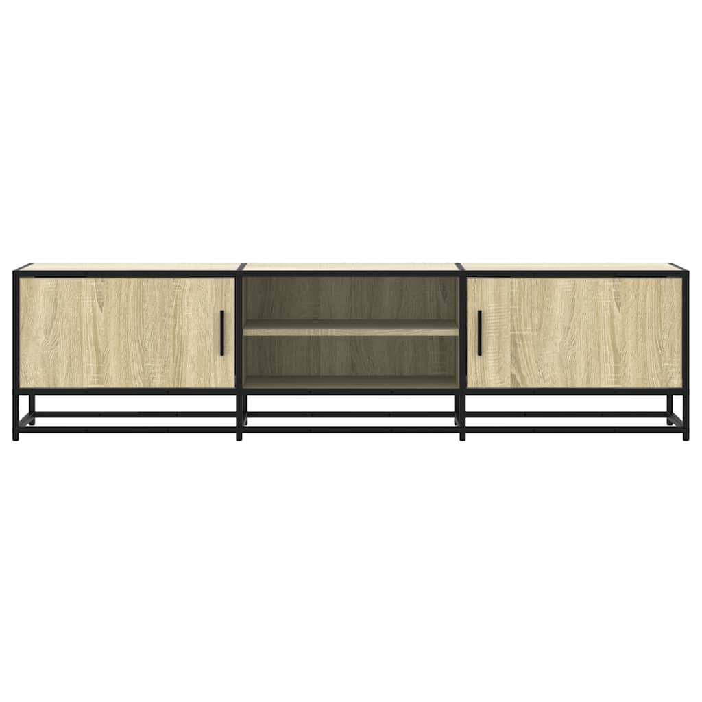 Meuble TV chêne sonoma 160x35x41 cm bois d'ingénierie et métal - XIOS