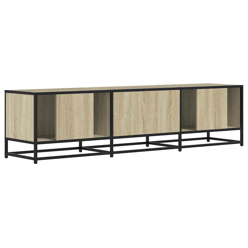 Meuble TV chêne sonoma 160x35x41 cm bois d'ingénierie et métal - XIOS