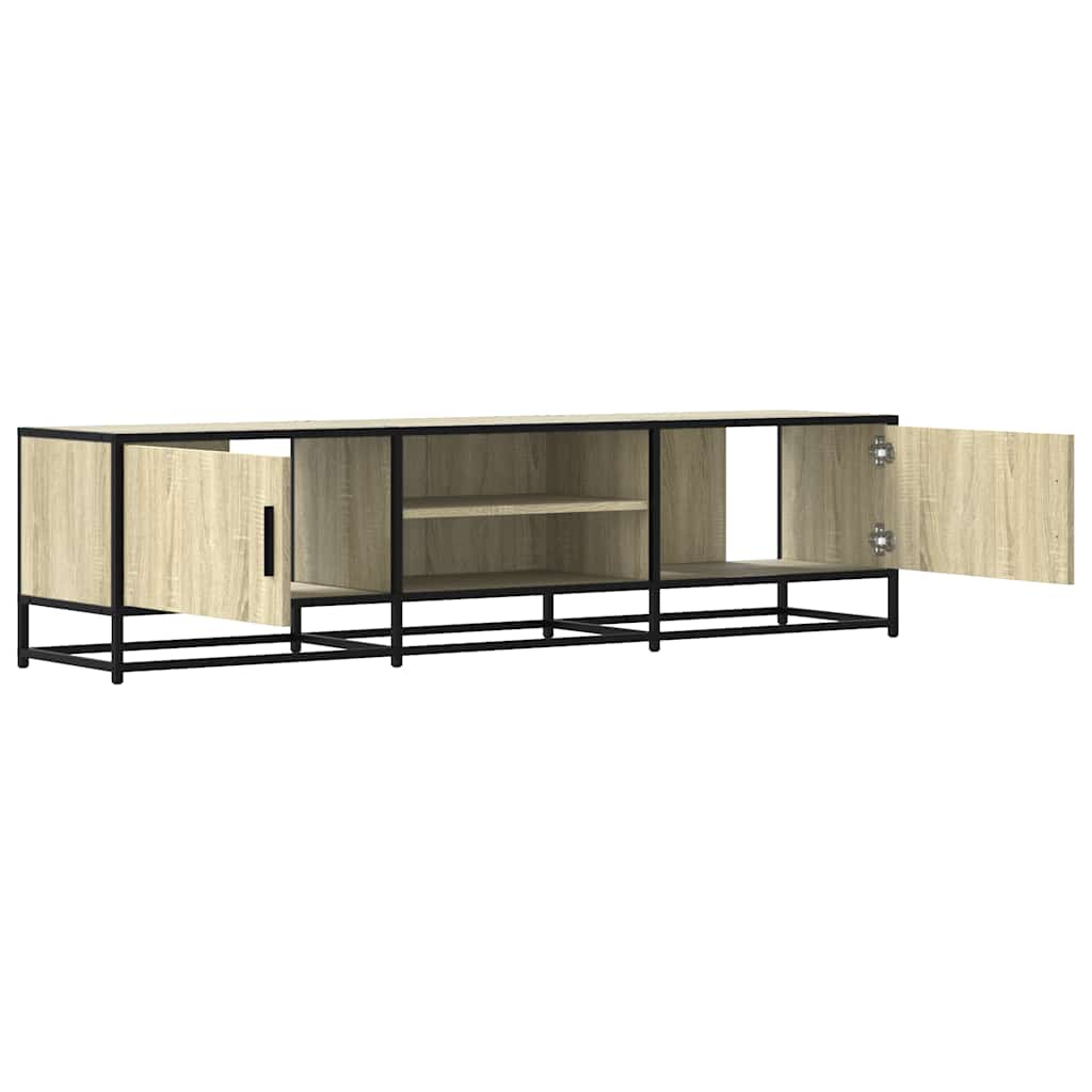 Meuble TV chêne sonoma 160x35x41 cm bois d'ingénierie et métal - XIOS