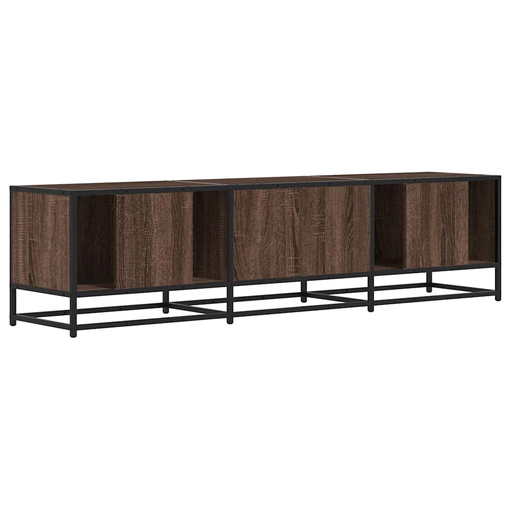 Meuble TV chêne marron 160x35x41 cm bois d'ingénierie et métal - XIOS