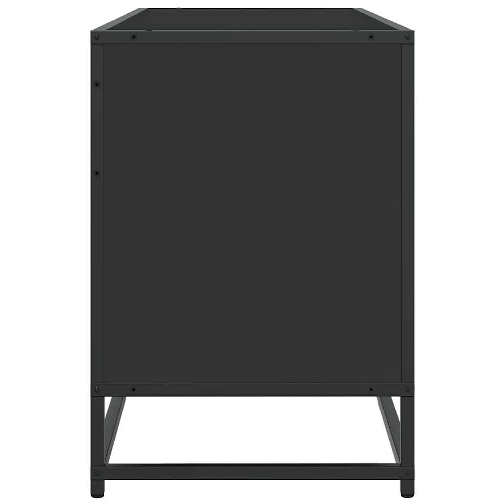 Meuble TV noir 150x35x41 cm bois d'ingénierie et métal - XIOS
