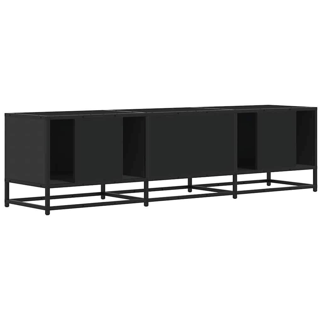 Meuble TV noir 150x35x41 cm bois d'ingénierie et métal - XIOS