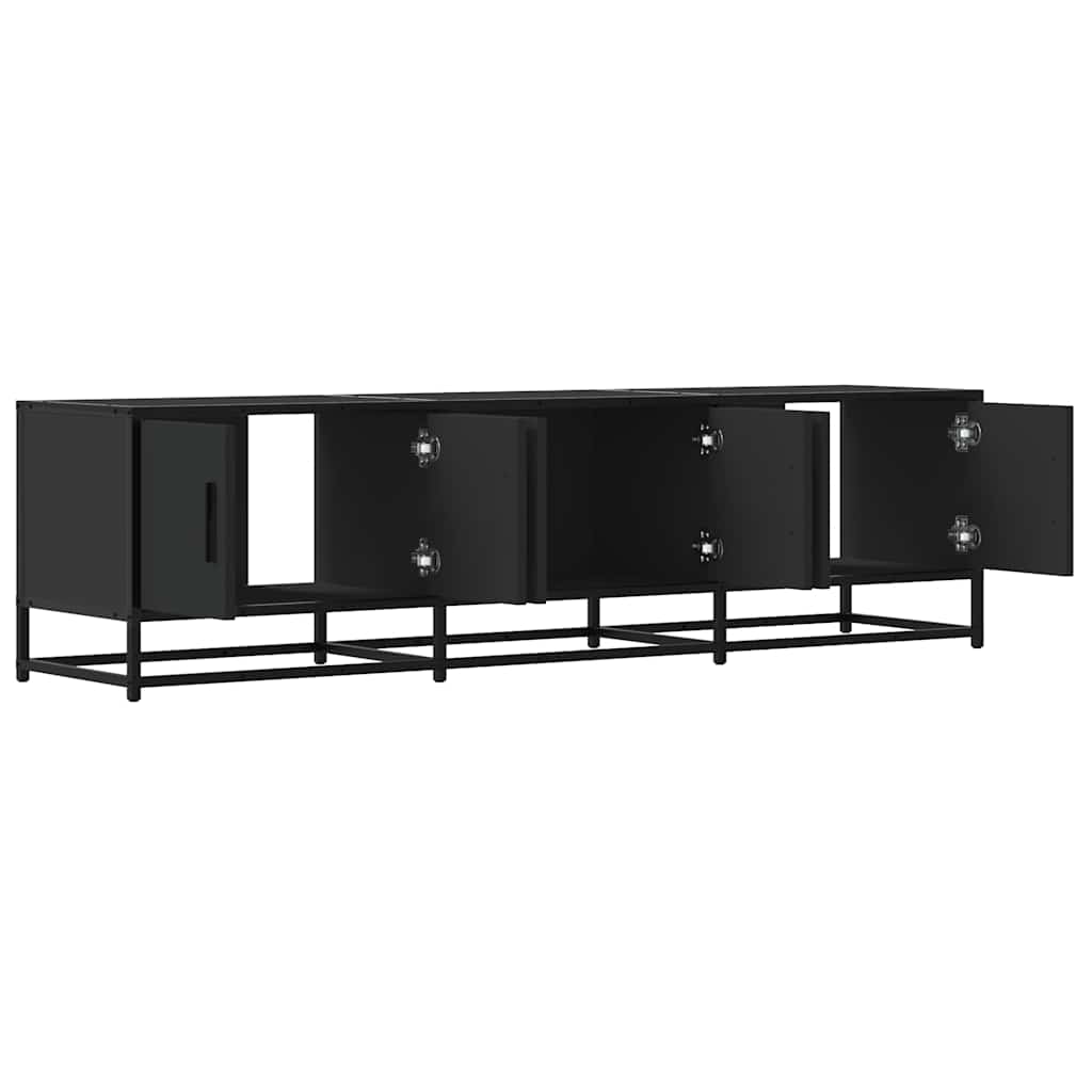 Meuble TV noir 150x35x41 cm bois d'ingénierie et métal - XIOS
