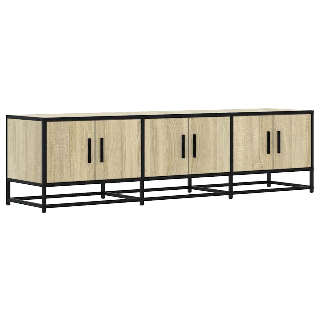Meuble TV chêne sonoma 150x35x41 cm bois d'ingénierie et métal - XIOS
