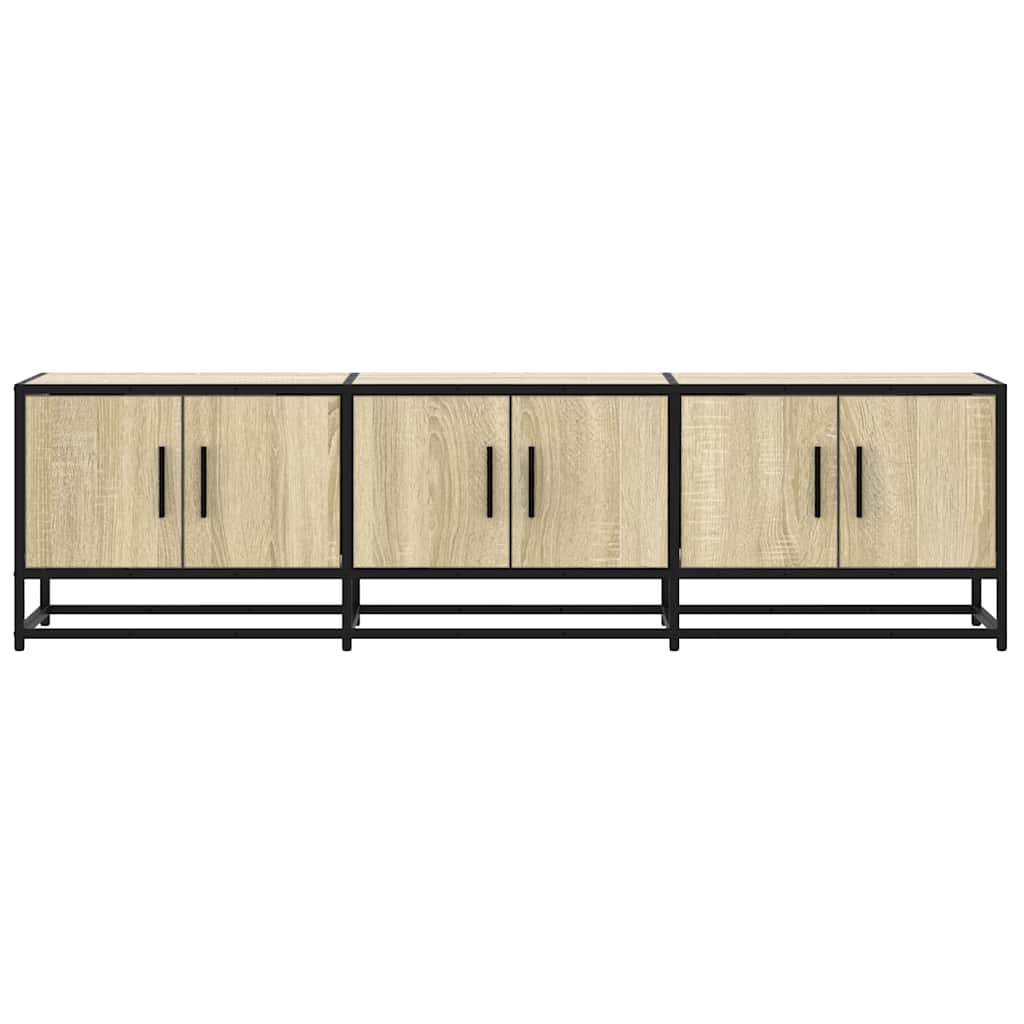 Meuble TV chêne sonoma 150x35x41 cm bois d'ingénierie et métal - XIOS