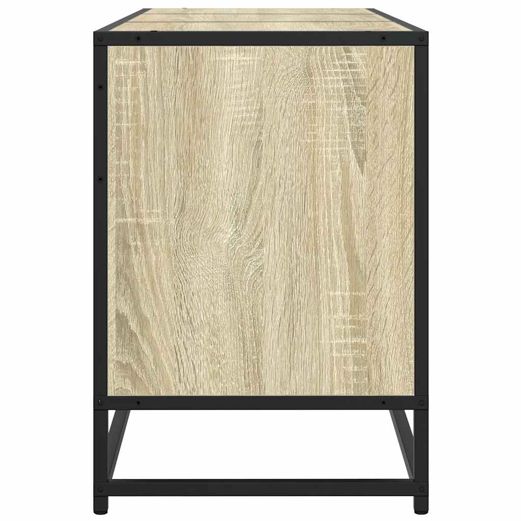 Meuble TV chêne sonoma 150x35x41 cm bois d'ingénierie et métal - XIOS