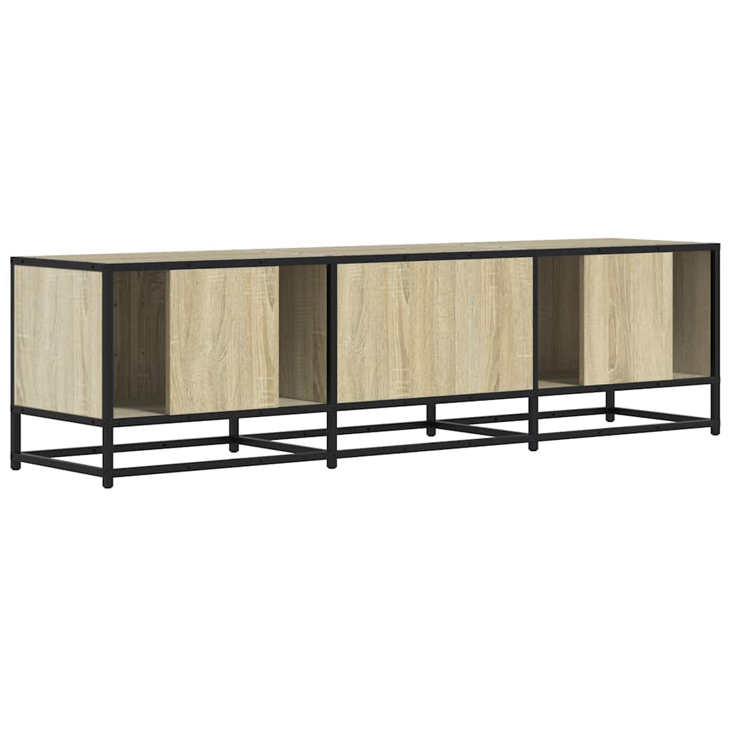 Meuble TV chêne sonoma 150x35x41 cm bois d'ingénierie et métal - XIOS