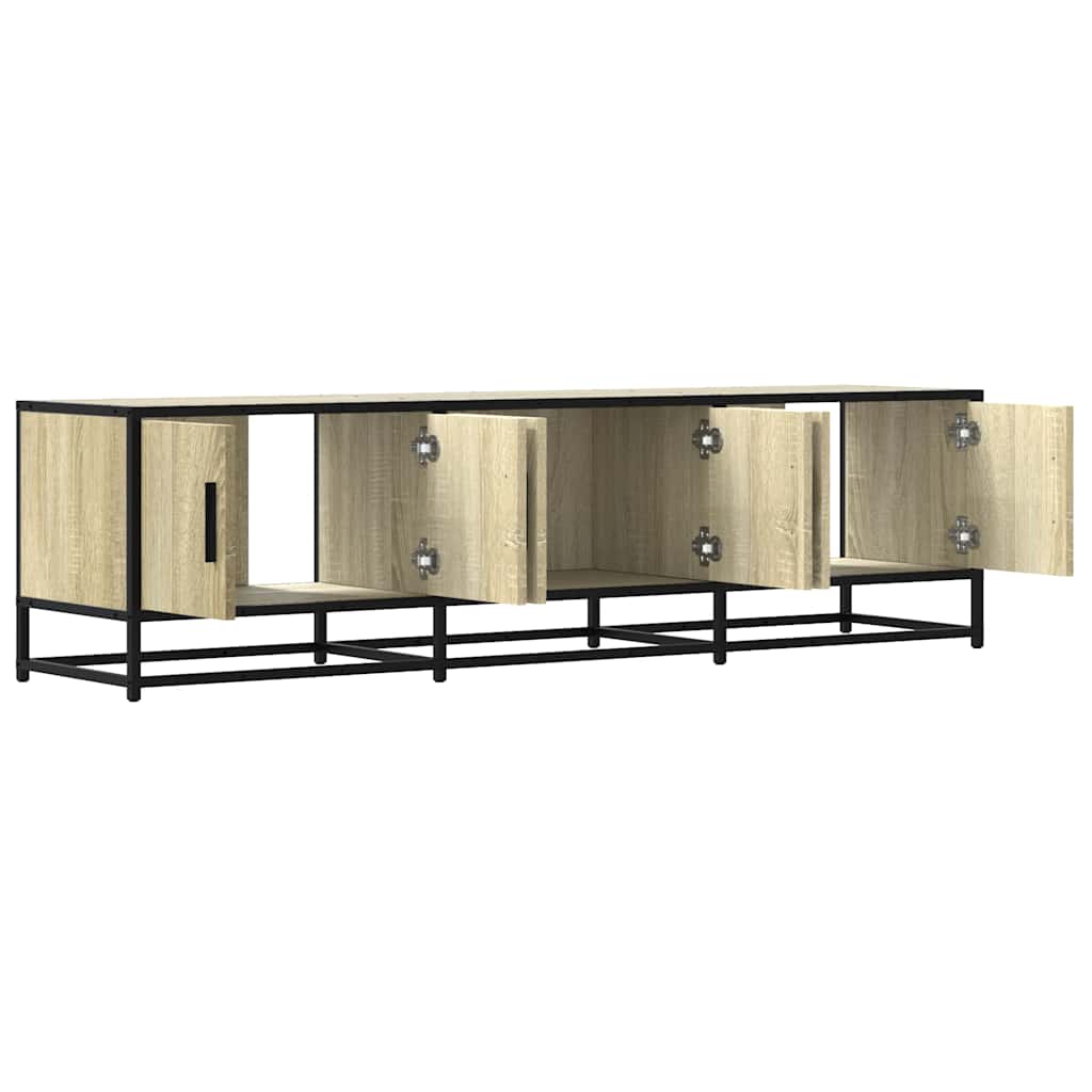 Meuble TV chêne sonoma 150x35x41 cm bois d'ingénierie et métal - XIOS