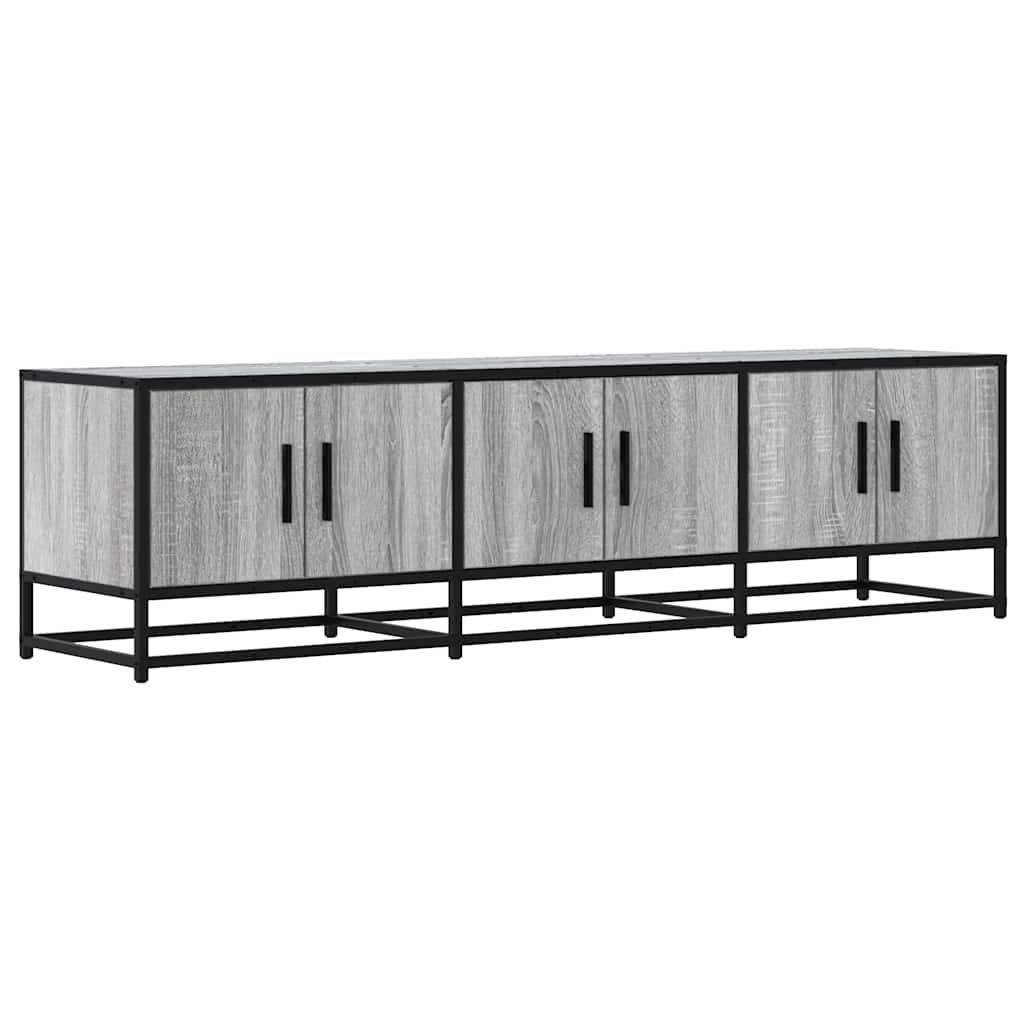 Meuble TV sonoma gris 150x35x41 cm bois d'ingénierie et métal - XIOS