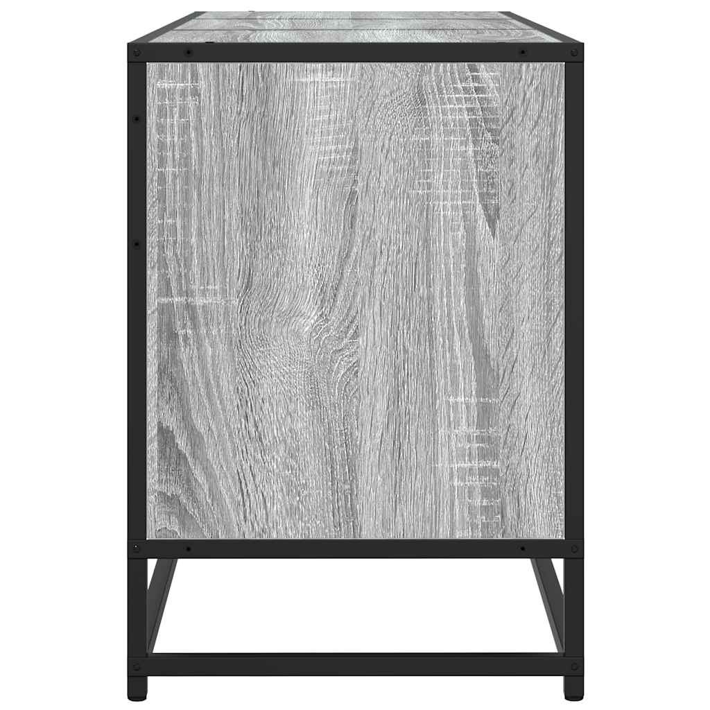 Meuble TV sonoma gris 150x35x41 cm bois d'ingénierie et métal - XIOS