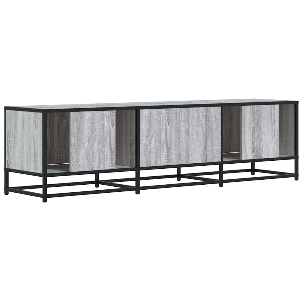 Meuble TV sonoma gris 150x35x41 cm bois d'ingénierie et métal - XIOS