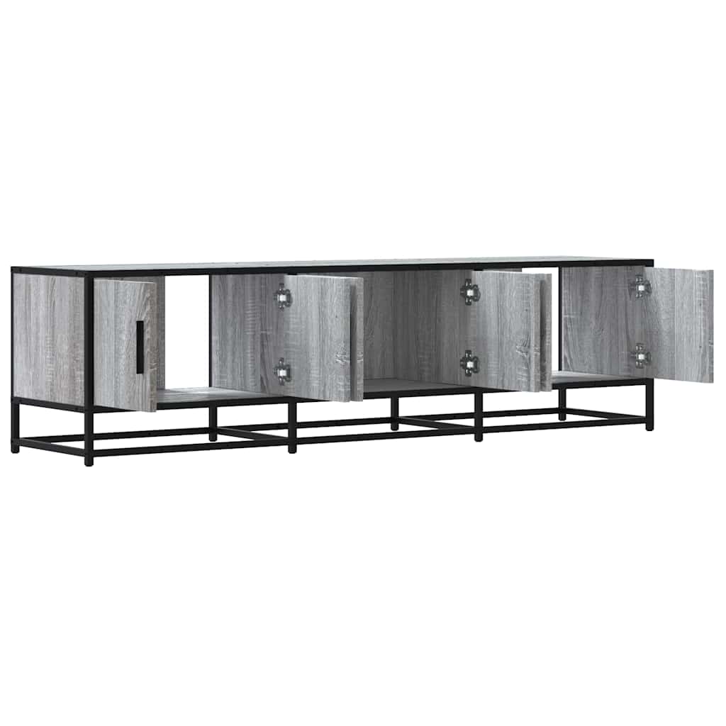 Meuble TV sonoma gris 150x35x41 cm bois d'ingénierie et métal - XIOS