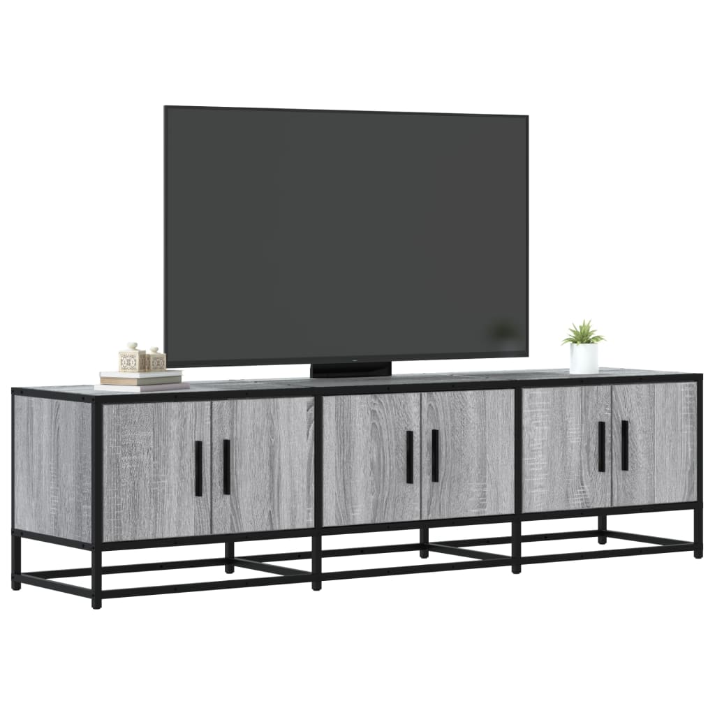 Meuble TV sonoma gris 150x35x41 cm bois d'ingénierie et métal - XIOS