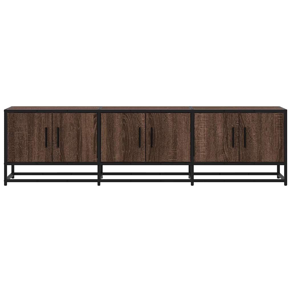 Meuble TV chêne marron 150x35x41 cm bois d'ingénierie et métal - XIOS