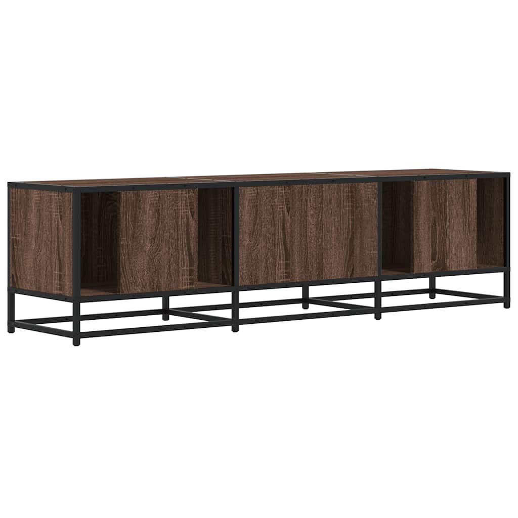 Meuble TV chêne marron 150x35x41 cm bois d'ingénierie et métal - XIOS